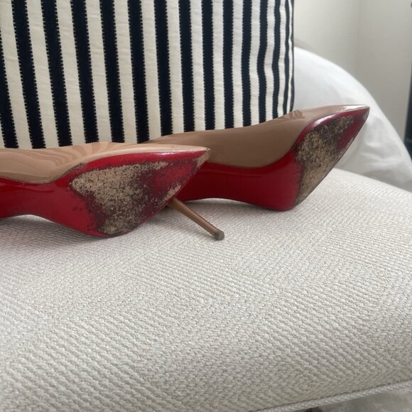 Christian Louboutin Nude Decollete Kate 554 100 Shoes - Picture 6 of 8